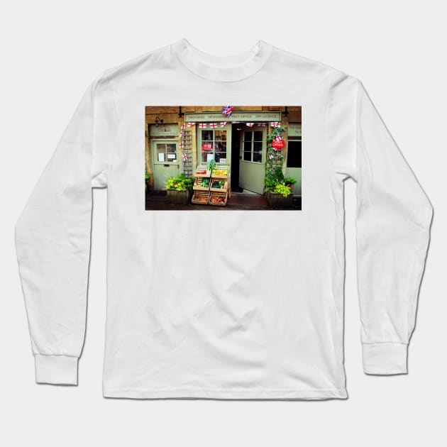 Blockley Village Shop Cotswolds Gloucestershire Long Sleeve T-Shirt by AndyEvansPhotos